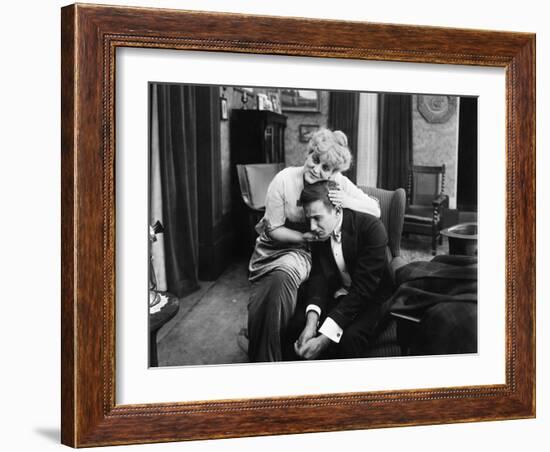 Woman Consoling a Sad Man-null-Framed Photo