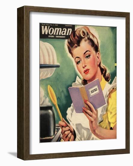 Woman, Cooking, Women at War Magazine, UK, 1942-null-Framed Giclee Print