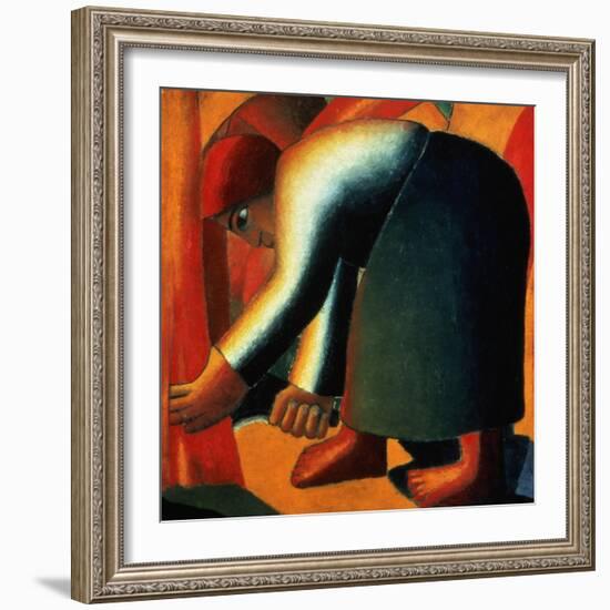 Woman Cutting, circa 1900-Kasimir Malevich-Framed Giclee Print