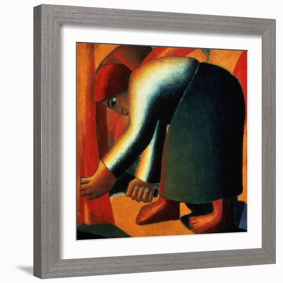 Woman Cutting, circa 1900-Kasimir Malevich-Framed Giclee Print