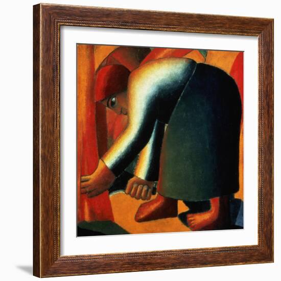 Woman Cutting, circa 1900-Kasimir Malevich-Framed Giclee Print