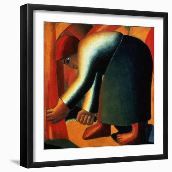 Woman Cutting, circa 1900-Kasimir Malevich-Framed Giclee Print