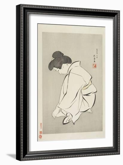 Woman Cutting Toenails, after 1929-Goyo Hashiguchi-Framed Giclee Print