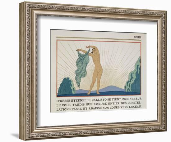 Woman Dancing, Illustration from 'Les Mythes' by Paul Valery (1871-1945) Published 1923-Georges Barbier-Framed Premium Giclee Print