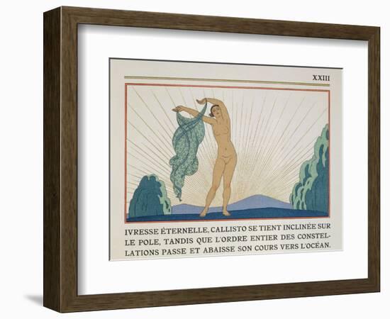 Woman Dancing, Illustration from 'Les Mythes' by Paul Valery (1871-1945) Published 1923-Georges Barbier-Framed Premium Giclee Print