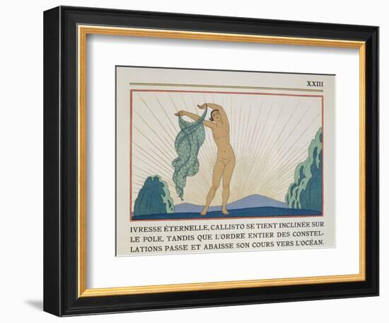 Woman Dancing, Illustration from 'Les Mythes' by Paul Valery (1871-1945) Published 1923-Georges Barbier-Framed Premium Giclee Print