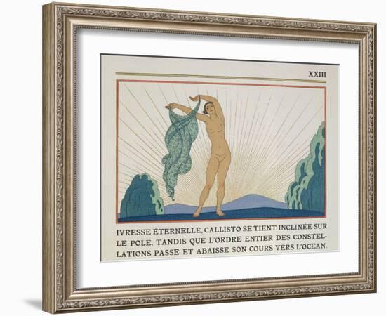 Woman Dancing, Illustration from 'Les Mythes' by Paul Valery (1871-1945) Published 1923-Georges Barbier-Framed Giclee Print