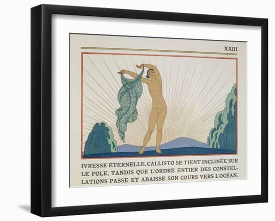 Woman Dancing, Illustration from 'Les Mythes' by Paul Valery (1871-1945) Published 1923-Georges Barbier-Framed Giclee Print