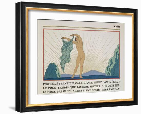 Woman Dancing, Illustration from 'Les Mythes' by Paul Valery (1871-1945) Published 1923-Georges Barbier-Framed Giclee Print