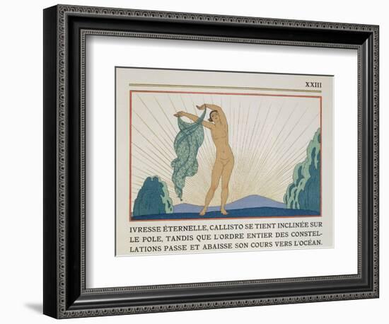 Woman Dancing, Illustration from 'Les Mythes' by Paul Valery (1871-1945) Published 1923-Georges Barbier-Framed Giclee Print