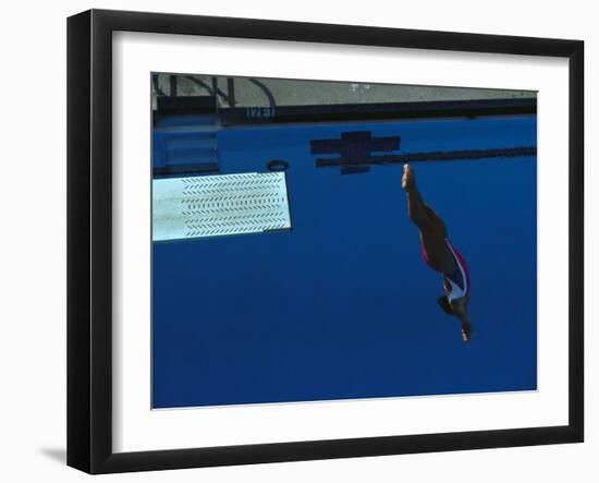 Woman Diving Off the Springboard-null-Framed Photographic Print