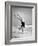 Woman Does Handstand on the Beach (B&W)-Hulton Archive-Framed Photographic Print