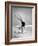 Woman Does Handstand on the Beach (B&W)-Hulton Archive-Framed Photographic Print