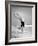 Woman Does Handstand on the Beach (B&W)-Hulton Archive-Framed Photographic Print