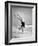 Woman Does Handstand on the Beach (B&W)-Hulton Archive-Framed Photographic Print