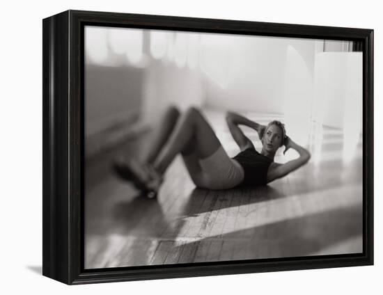 Woman Doing Crunches-null-Framed Premier Image Canvas
