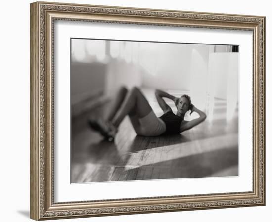 Woman Doing Crunches-null-Framed Photographic Print