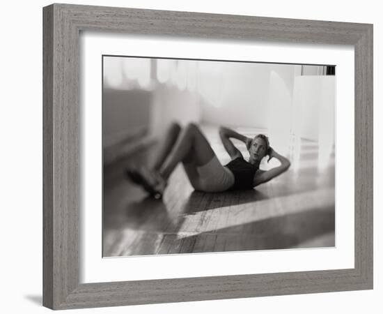 Woman Doing Crunches-null-Framed Photographic Print