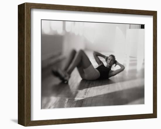 Woman Doing Crunches-null-Framed Photographic Print