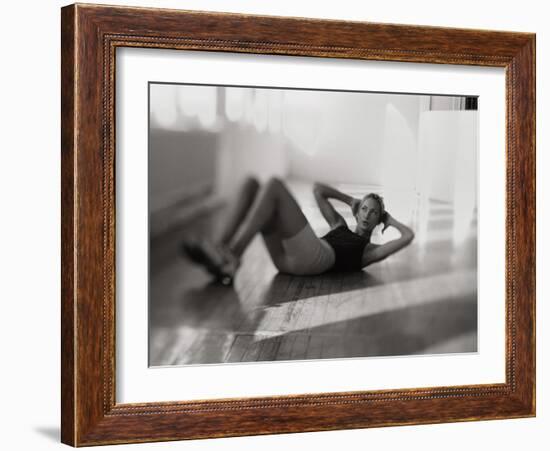Woman Doing Crunches-null-Framed Photographic Print