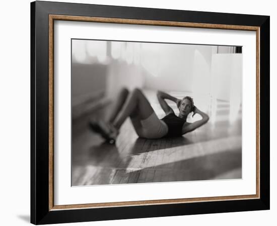 Woman Doing Crunches-null-Framed Photographic Print