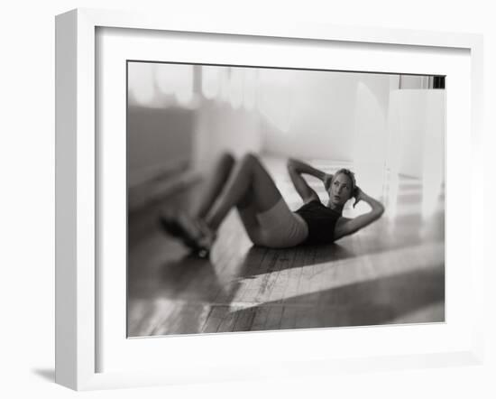 Woman Doing Crunches-null-Framed Photographic Print