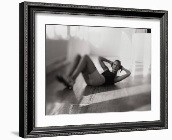 Woman Doing Crunches-null-Framed Photographic Print