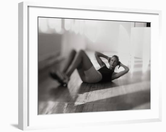 Woman Doing Crunches-null-Framed Photographic Print