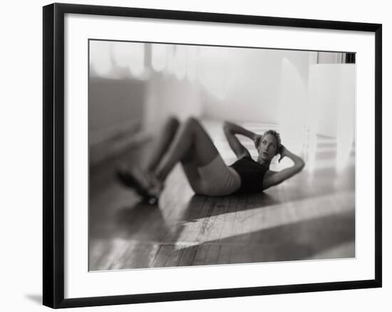 Woman Doing Crunches-null-Framed Photographic Print