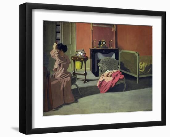 Woman Doing Her Hair-Felix Vallotton-Framed Giclee Print