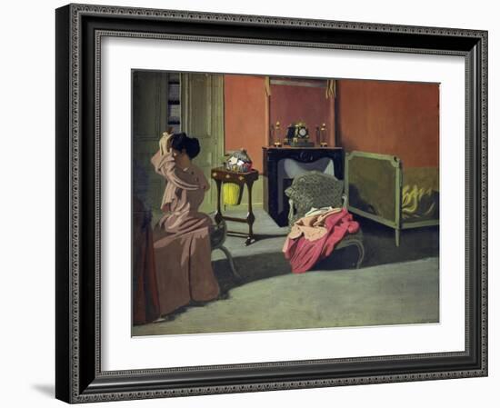 Woman Doing Her Hair-Felix Vallotton-Framed Giclee Print