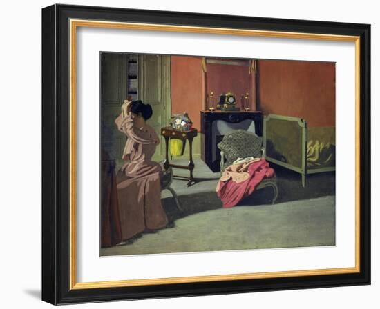 Woman Doing Her Hair-Felix Vallotton-Framed Giclee Print