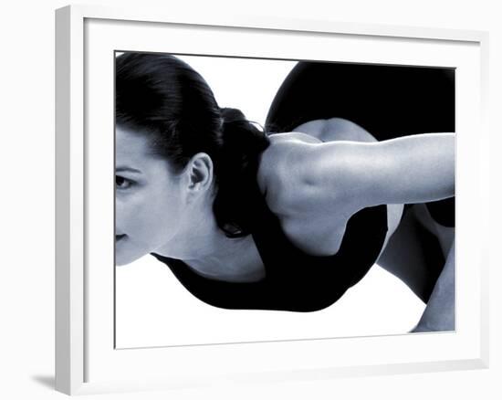 Woman Doing Pushups-null-Framed Photographic Print