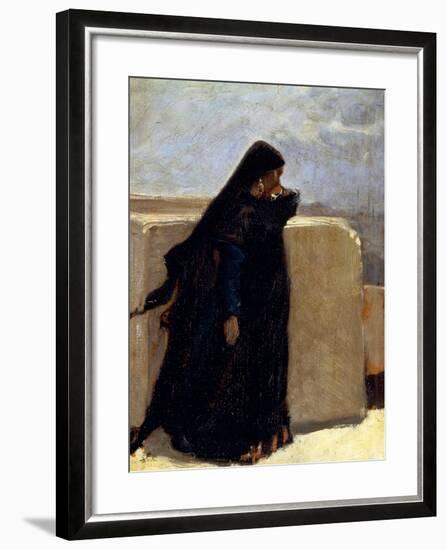 Woman Dressed in Black-Stefano Ussi-Framed Giclee Print