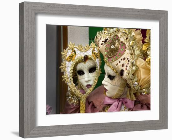 Woman Dressed in Costume For the Annual Carnival Festival, Burano Island, Venice, Italy-Jim Zuckerman-Framed Photographic Print