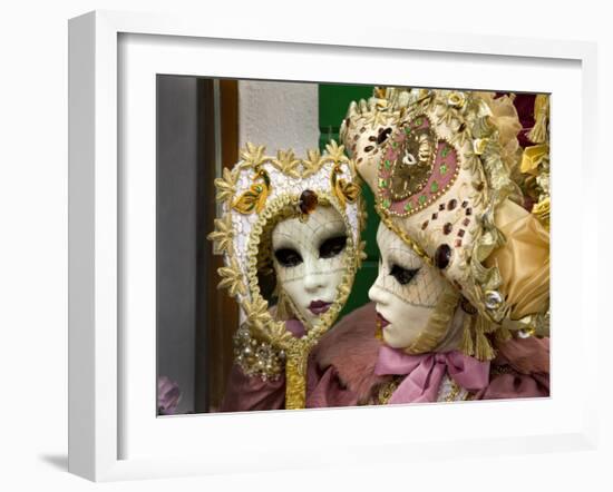 Woman Dressed in Costume For the Annual Carnival Festival, Burano Island, Venice, Italy-Jim Zuckerman-Framed Photographic Print