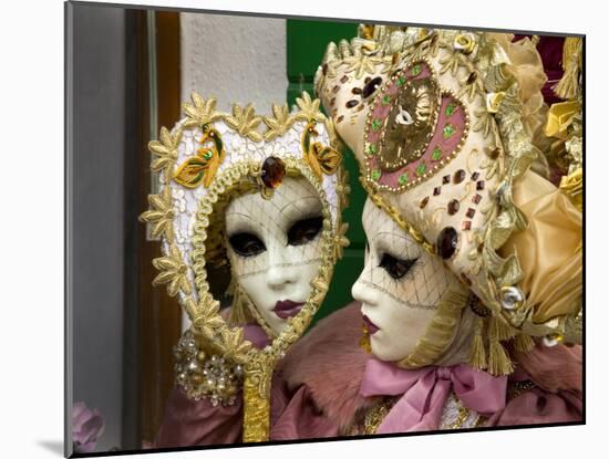 Woman Dressed in Costume For the Annual Carnival Festival, Burano Island, Venice, Italy-Jim Zuckerman-Mounted Photographic Print