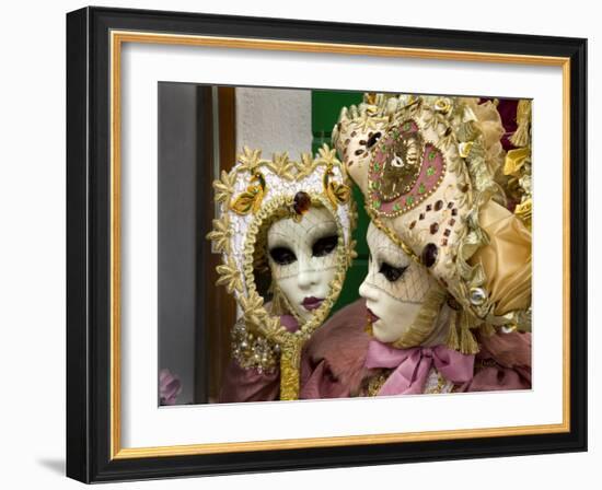 Woman Dressed in Costume For the Annual Carnival Festival, Burano Island, Venice, Italy-Jim Zuckerman-Framed Photographic Print