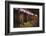 Woman Dressed in Red Walking Past Stalls of Clydesdale Horses at the Iowa State Fair, 1955-John Dominis-Framed Photographic Print