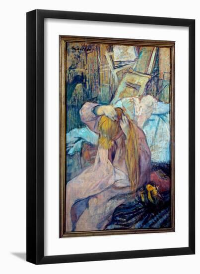 Woman Dressing Oil on Cardboard by Henri De Toulouse Lautrec (1864-1901) 1891 Sun. 0,3X0,44 M Paris-Henri de Toulouse-Lautrec-Framed Giclee Print