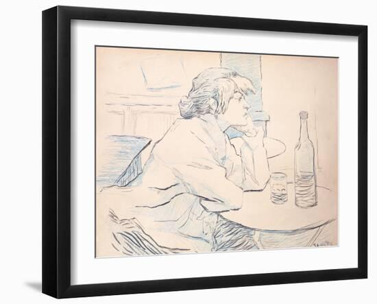 Woman Drinker, or the Hangover, 1889-Henri de Toulouse-Lautrec-Framed Giclee Print