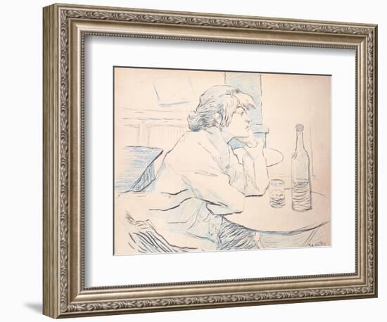 Woman Drinker, or the Hangover, 1889-Henri de Toulouse-Lautrec-Framed Giclee Print