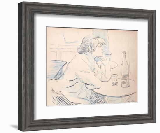 Woman Drinker, or the Hangover, 1889-Henri de Toulouse-Lautrec-Framed Giclee Print