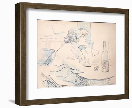 Woman Drinker, or the Hangover, 1889-Henri de Toulouse-Lautrec-Framed Giclee Print