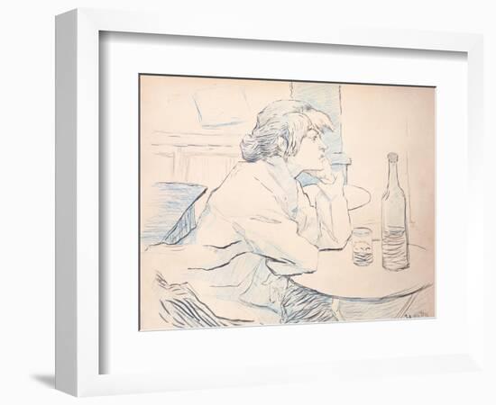 Woman Drinker, or the Hangover, 1889-Henri de Toulouse-Lautrec-Framed Giclee Print