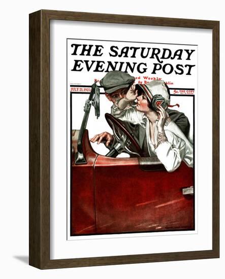 "Woman Driver," Saturday Evening Post Cover, July 21, 1923-Walter Beach Humphrey-Framed Giclee Print