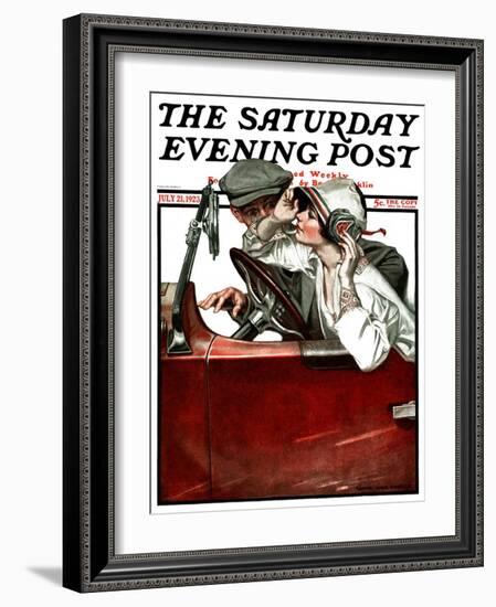 "Woman Driver," Saturday Evening Post Cover, July 21, 1923-Walter Beach Humphrey-Framed Giclee Print