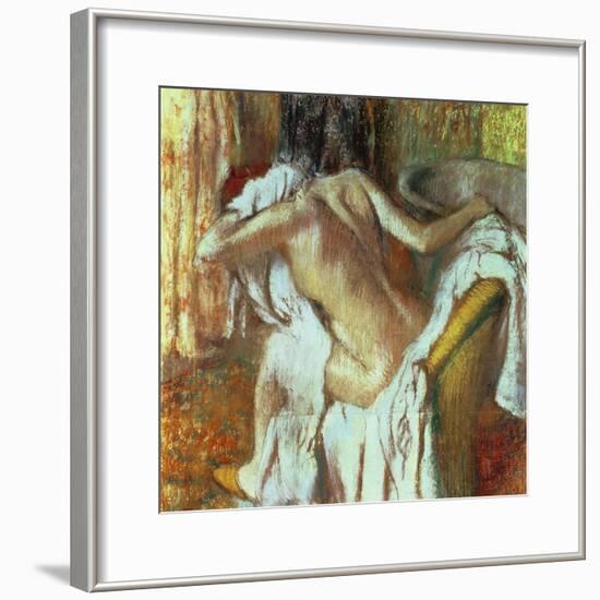 Woman Drying Herself, c.1888-92-Edgar Degas-Framed Giclee Print