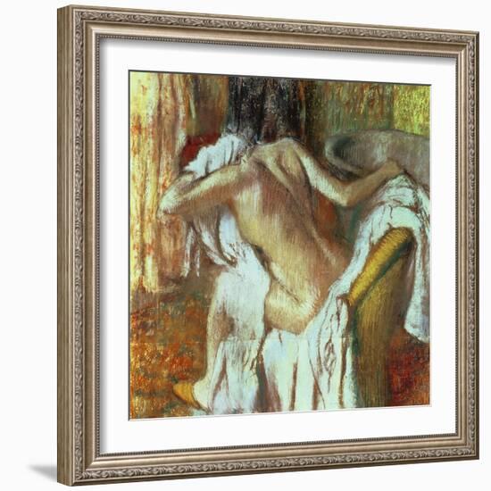 Woman Drying Herself, c.1888-92-Edgar Degas-Framed Giclee Print