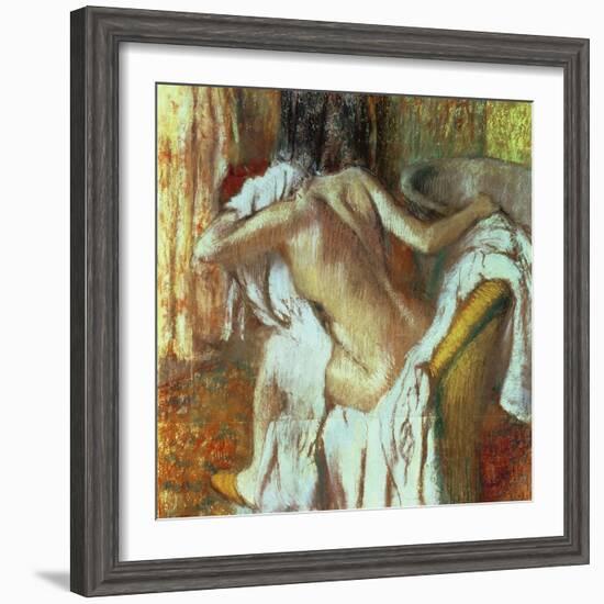 Woman Drying Herself, c.1888-92-Edgar Degas-Framed Giclee Print